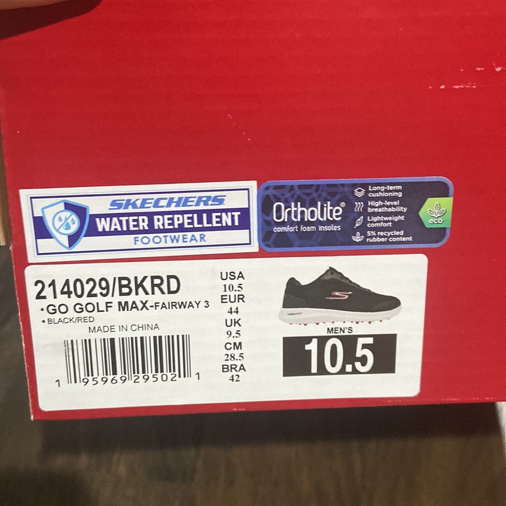 Skechers Men's GO GOLF Max Fairway 3 Golf Shoes men's 10.5 NWT black white red - Picture 3 of 11
